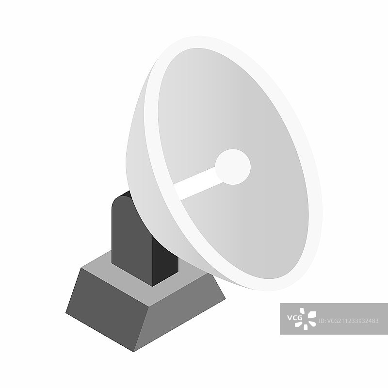 抛物面天线2.5D等距图标图片素材