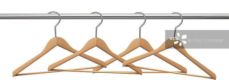 挂衣杆上的衣架图片素材