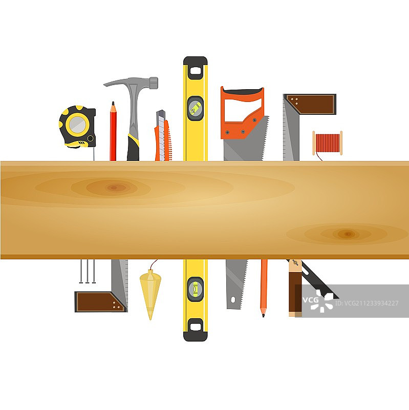 木匠工具扁平banner图片素材