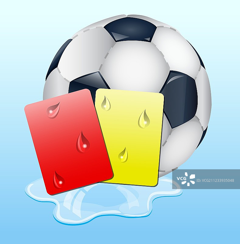 带有球的警告和禁止卡片图片素材