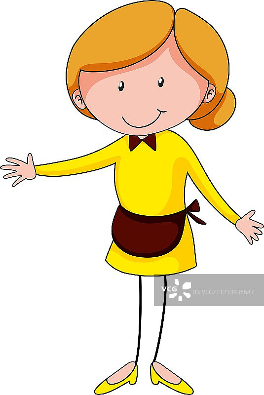 身穿女服务员服装的女人图片素材