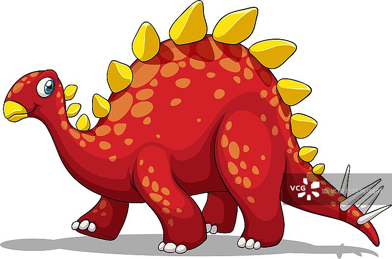 带尖刺尾巴的红色恐龙图片素材