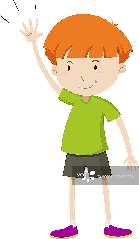 举起手的小男孩图片素材