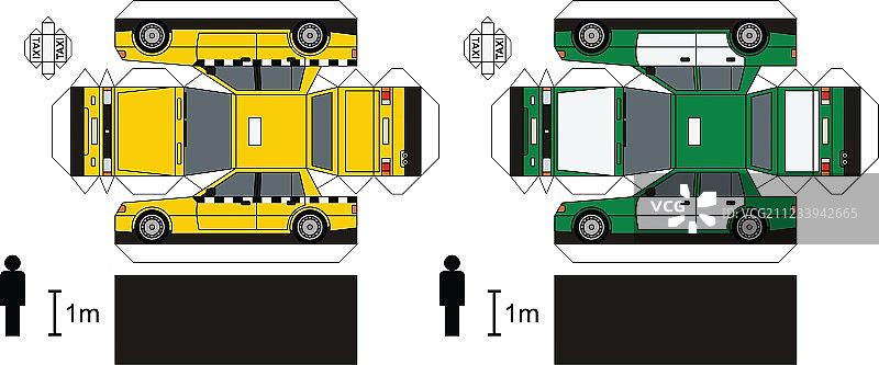 出租车纸模型图片素材