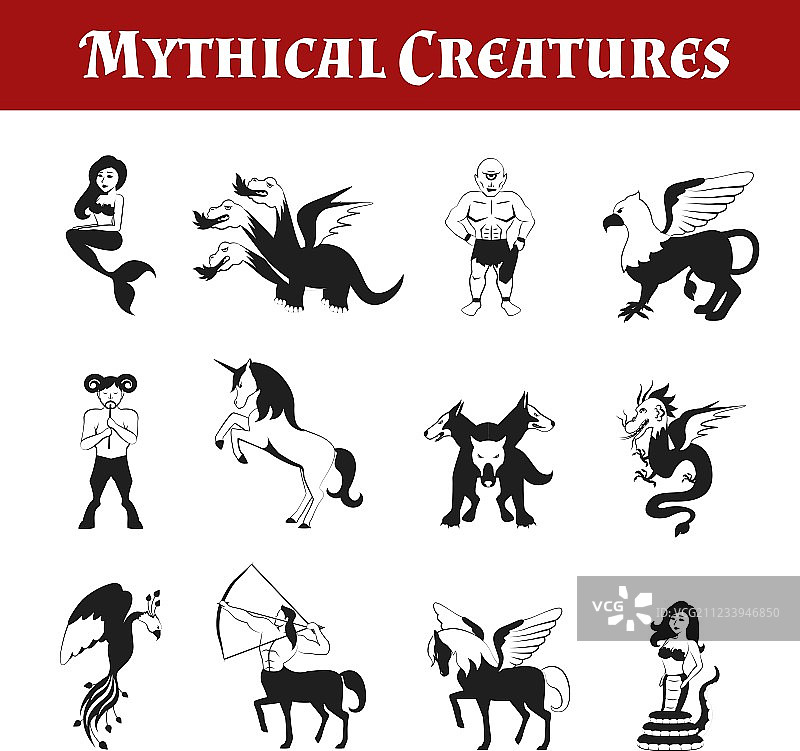 黑白神话生物图片素材