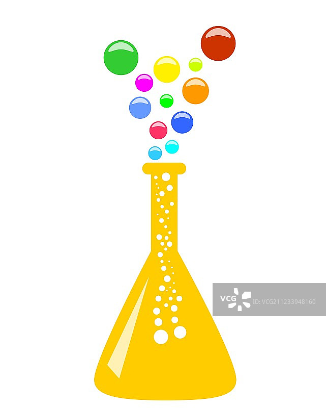 彩色蒸汽锥形化学烧瓶图片素材