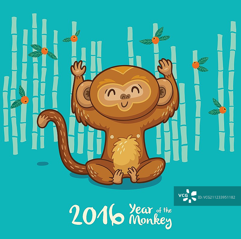 2016猴年新年贺卡图片素材