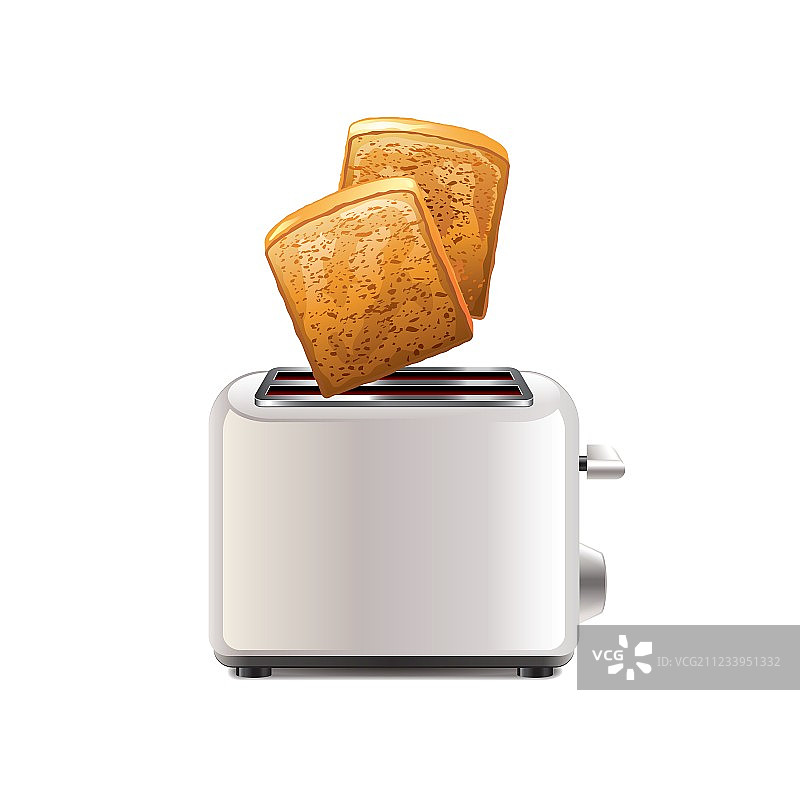 带面包片的烤面包机图片素材