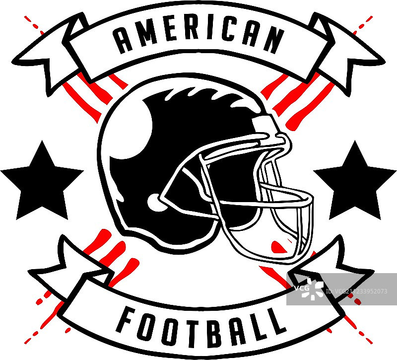 手绘美式橄榄球徽章图片素材