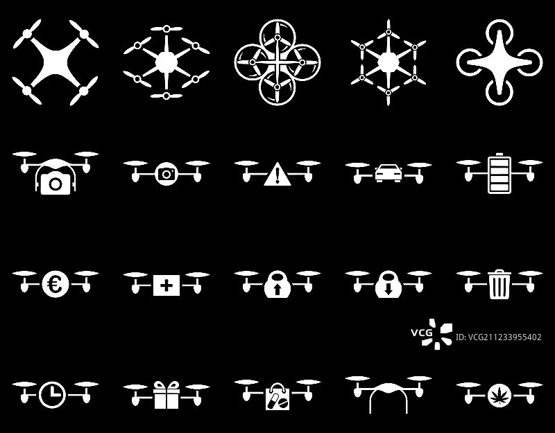 无人机和四轴飞行器工具图标图片素材