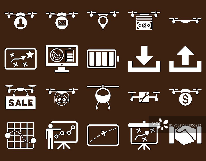 无人机和四轴飞行器工具图标图片素材