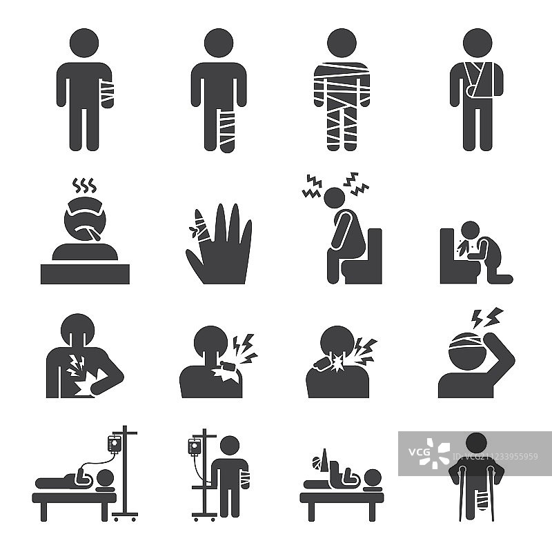 生病图标集图片素材