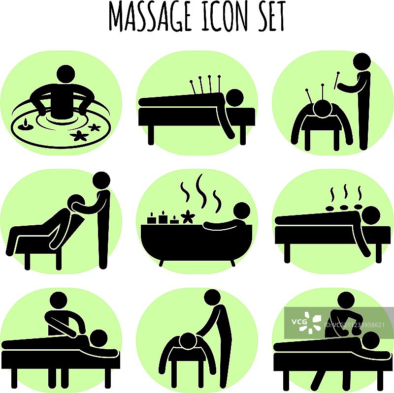 按摩黑色图标集图片素材