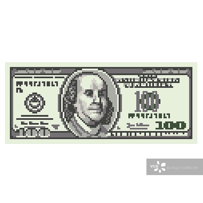 像素化100美元图片素材