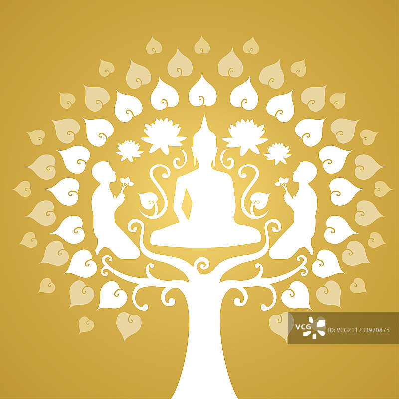 佛像与菩提树图片素材