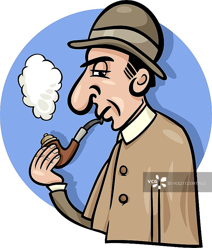卡通烟斗侦探图片素材