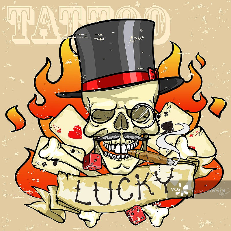 骷髅纹身设计图片素材