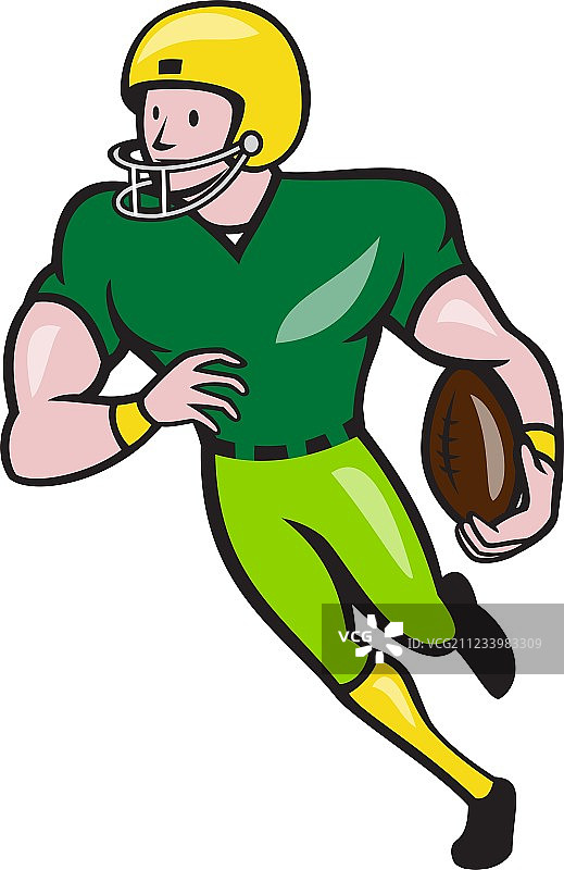 奔跑中的美式橄榄球接球手图片素材