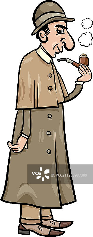 复古侦探卡通图片素材