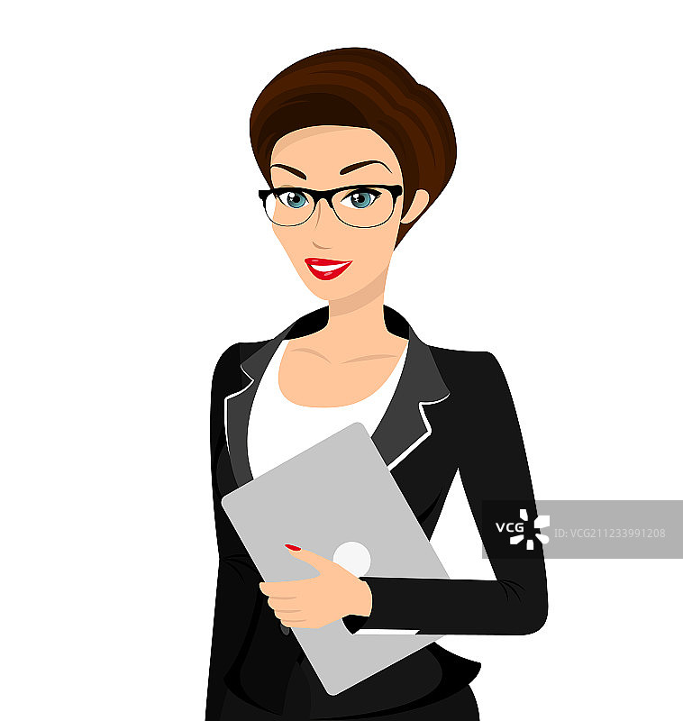 身穿黑色西装的职业女性图片素材