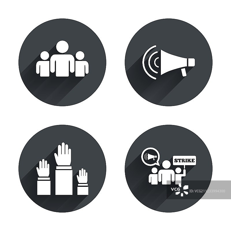 人群的罢工扩音器图片素材