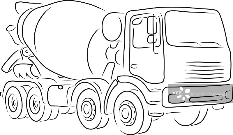 混凝土搅拌车轮廓图图片素材