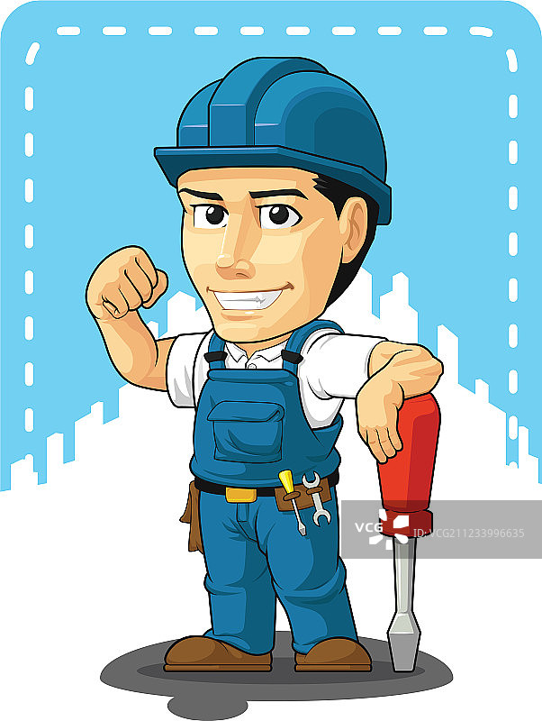 技术员或修理工卡通图片素材