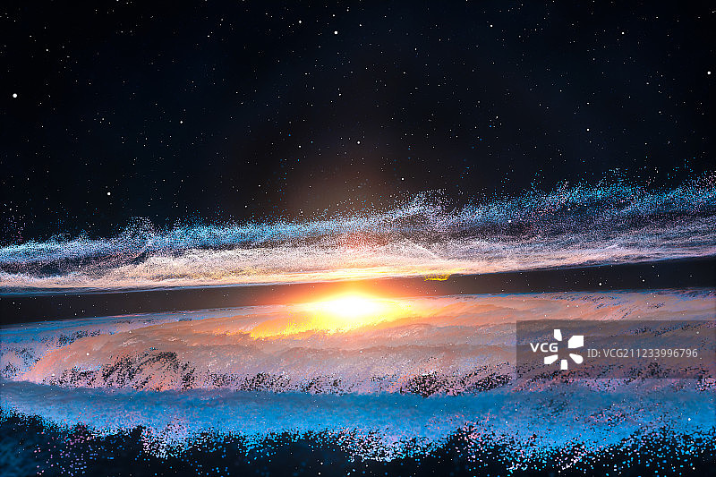 浩瀚绚丽的星云，三维渲染图片素材