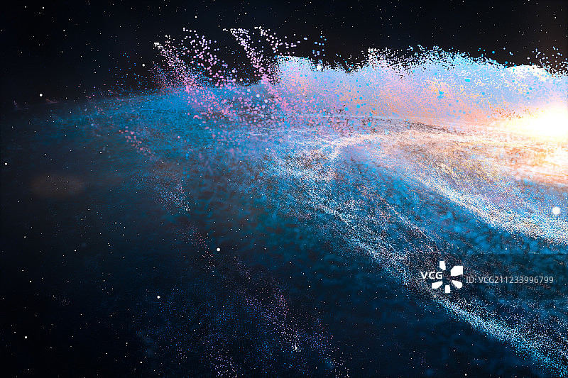 浩瀚绚丽的星云，三维渲染图片素材