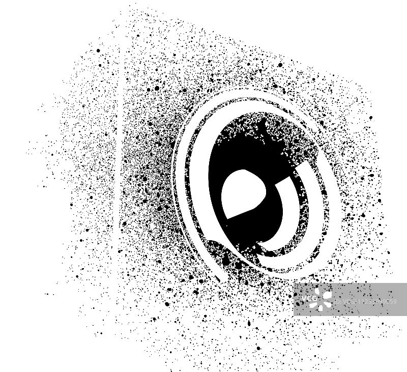 具有声音系统效果的喷漆模板图片素材