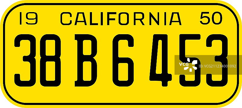 加州1950年车牌图片素材