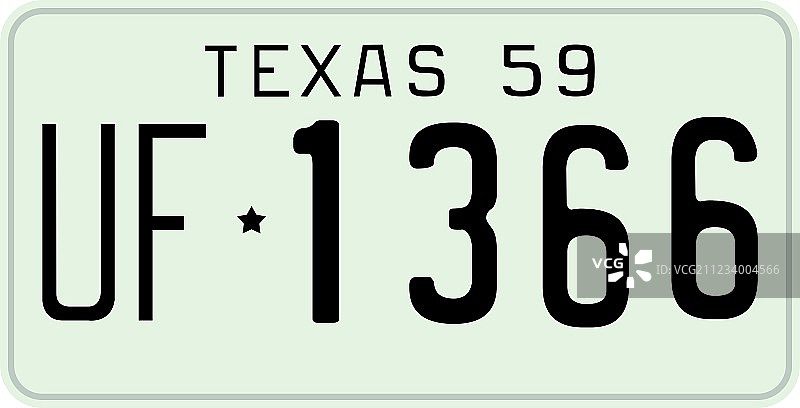1959年德克萨斯州车牌图片素材