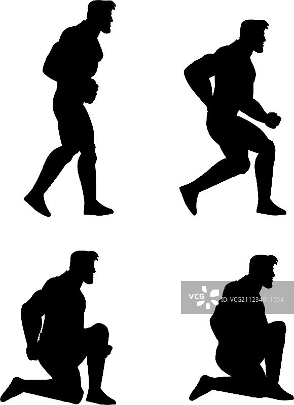 蹲着的男人动画精灵图片素材