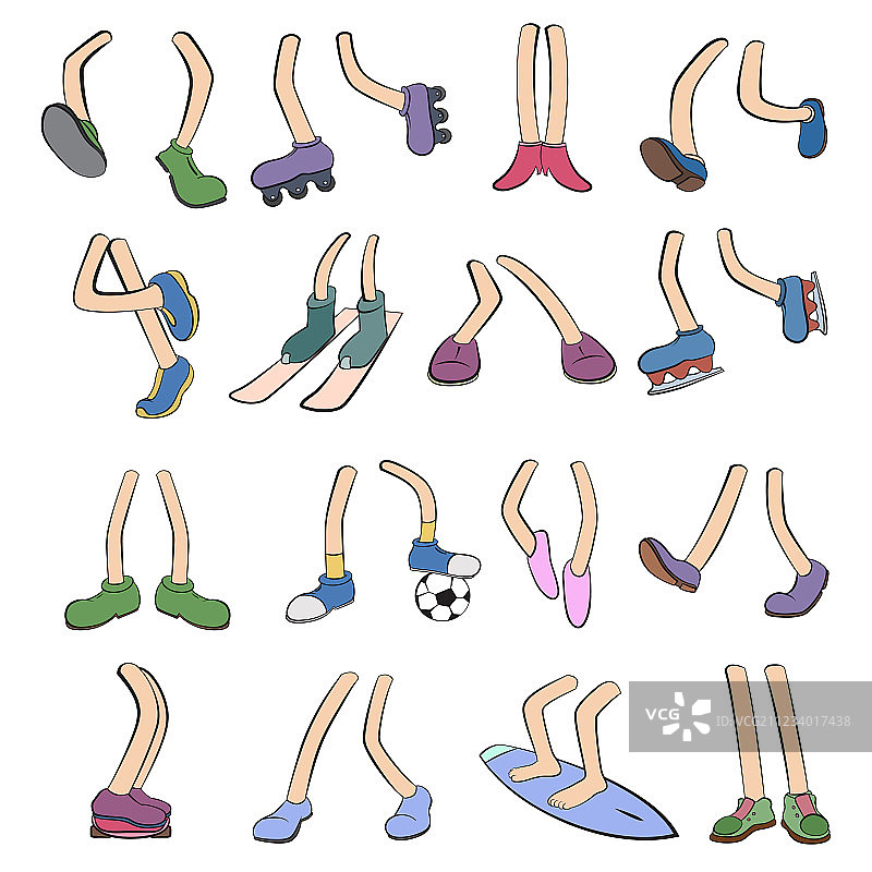 卡通腿部合集图片素材