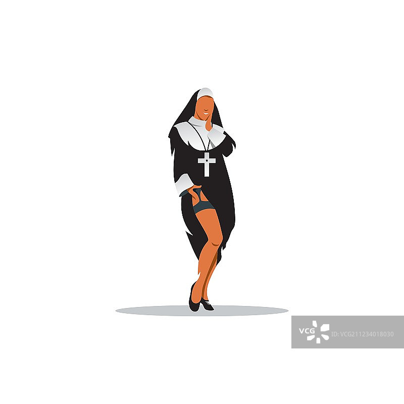 穿着修女服装的女孩图片素材