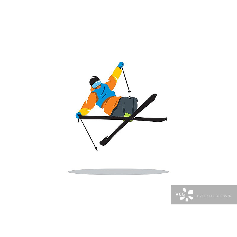 表演高跳跃的自由式滑雪者图片素材