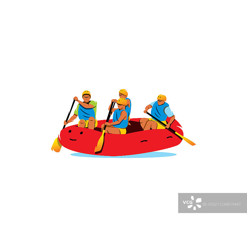 四名男子漂流指示牌图片素材