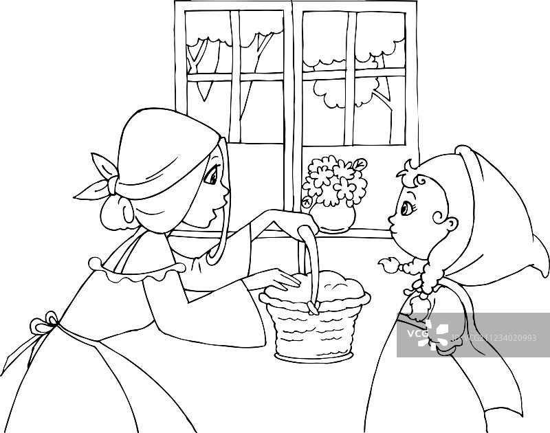 小红帽和妈妈彩页图片素材