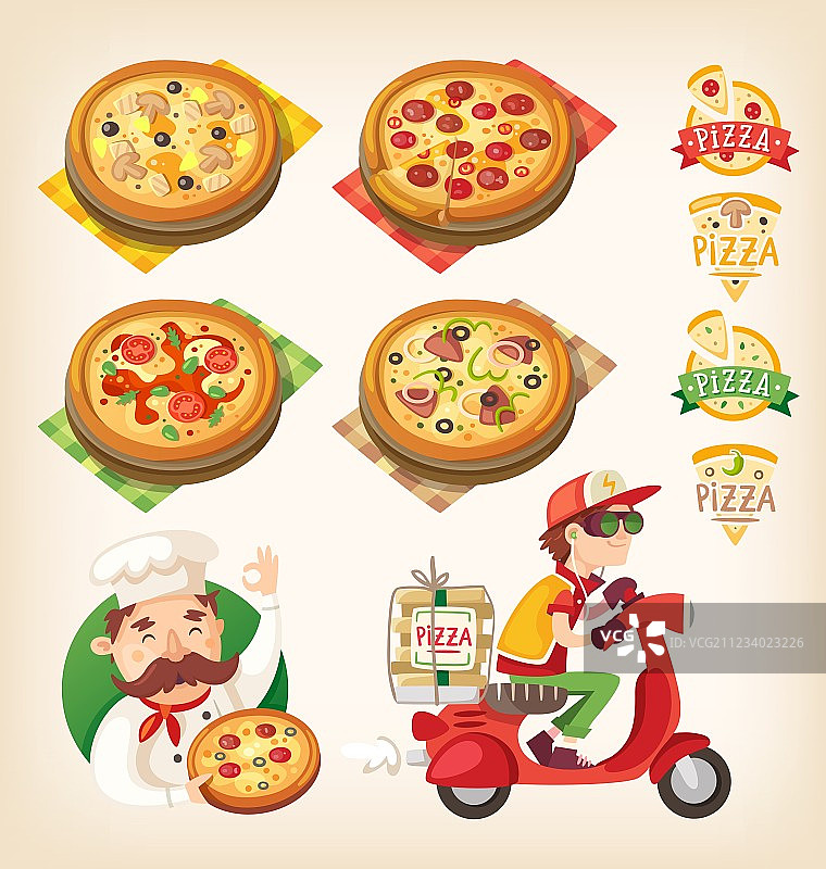 披萨套餐图片素材