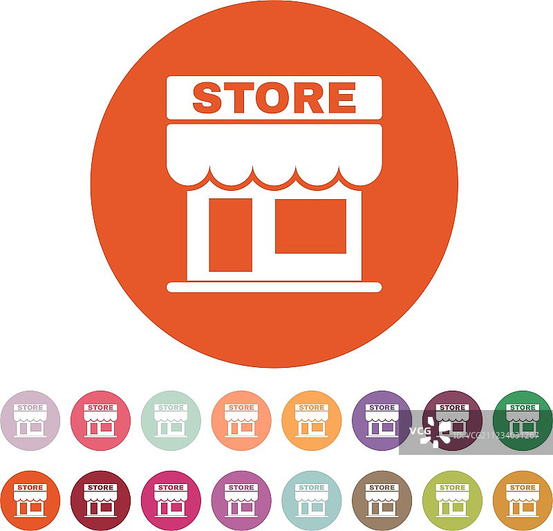 商店图标，店铺和零售市场标志图片素材