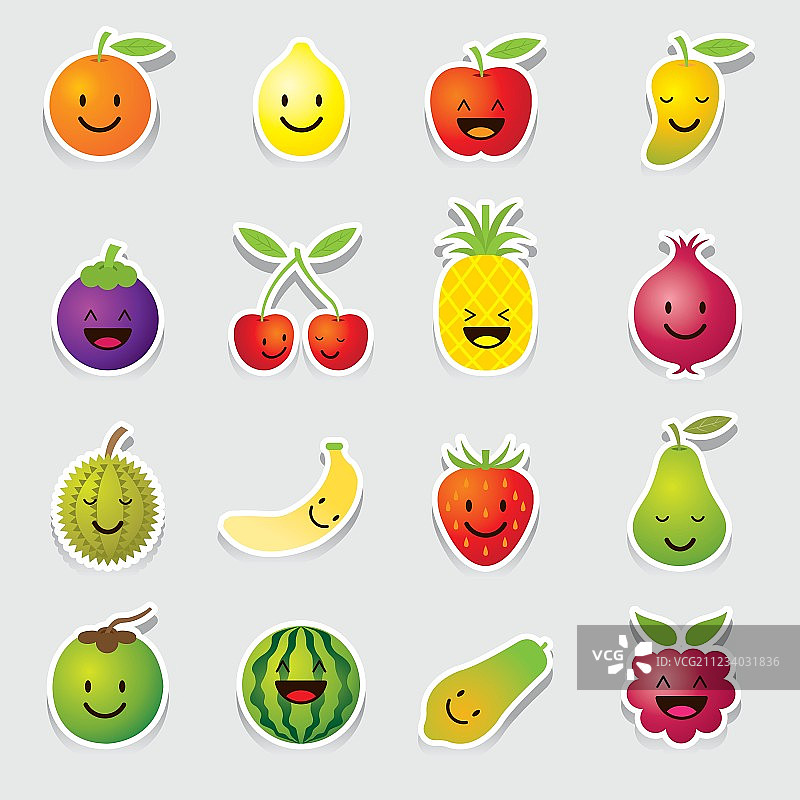 什锦水果卡通形象图片素材