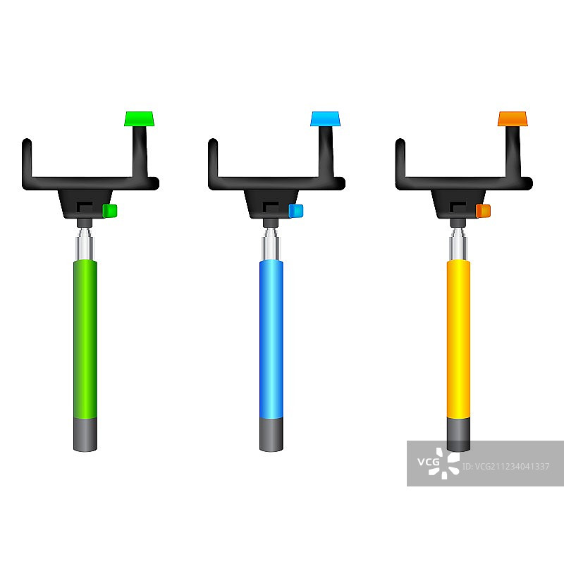 三种不同颜色的单脚架图片素材