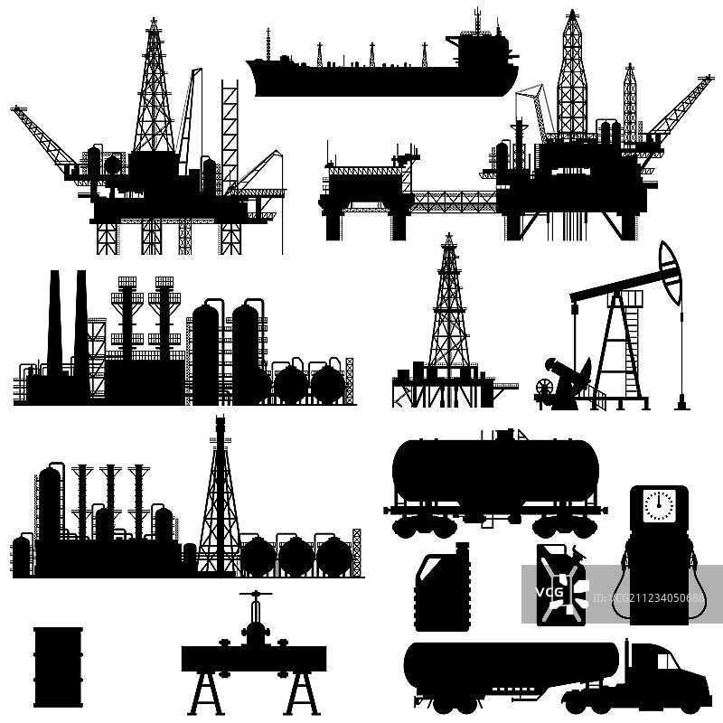 石油工业剪影图片素材