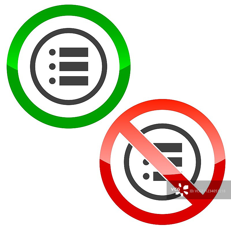 虚线列表权限标志图片素材