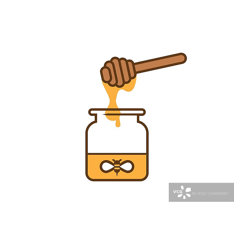 蜂蜜罐和蜂蜜勺图片素材