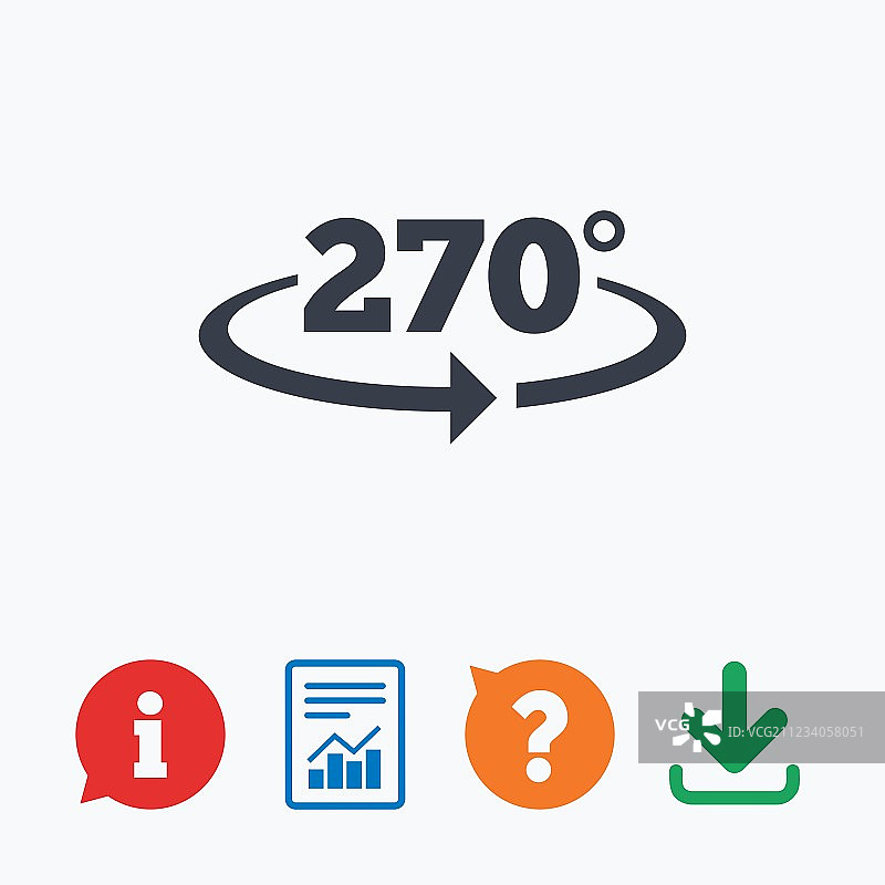 270度角符号图标，几何数学符号图片素材