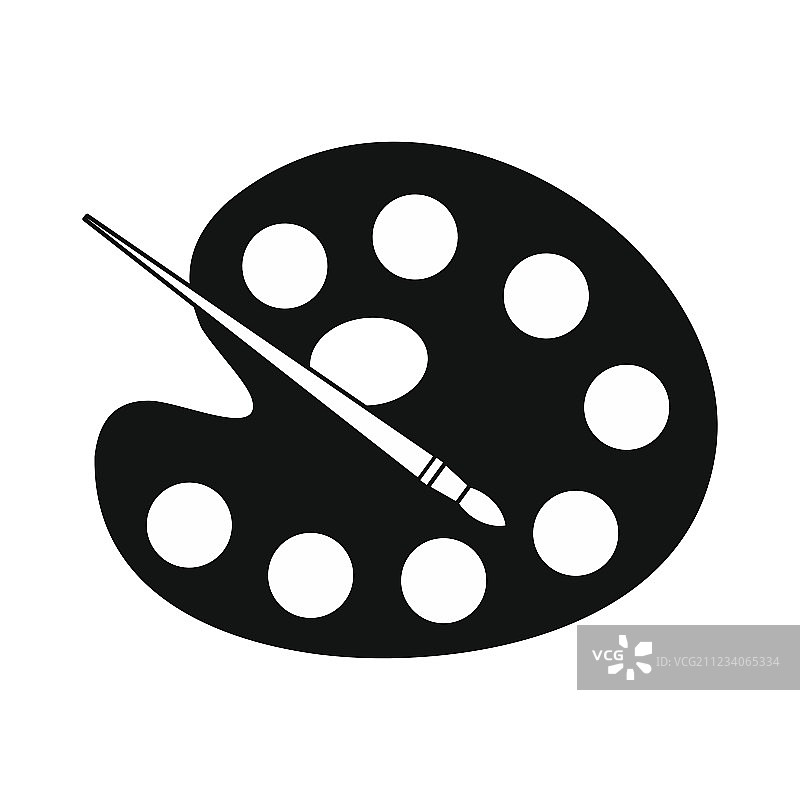 带画笔的简约调色板图标图片素材