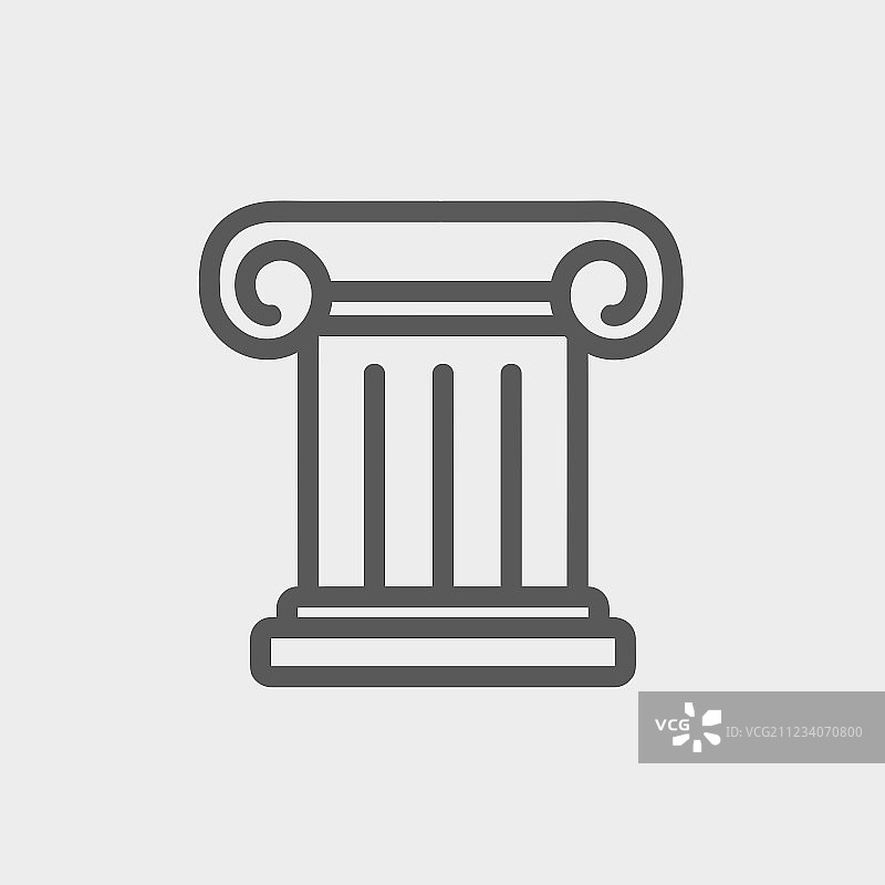 古老墙壁细线图标图片素材