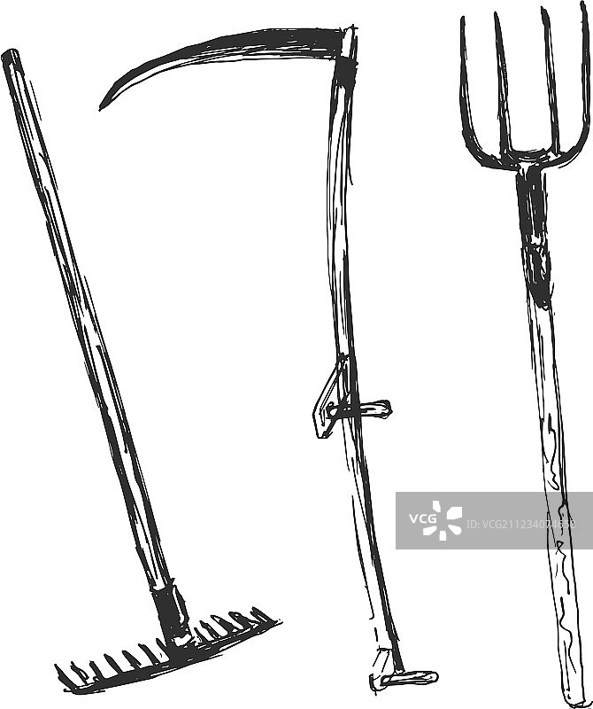 手绘农具图片素材