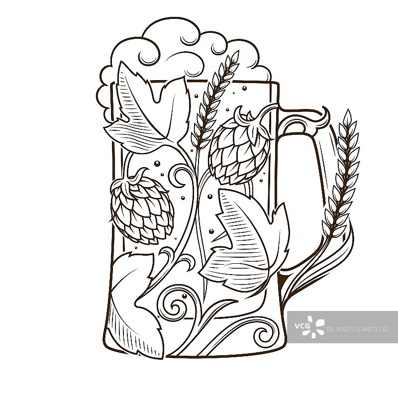 啤酒杯抽象装饰图片素材